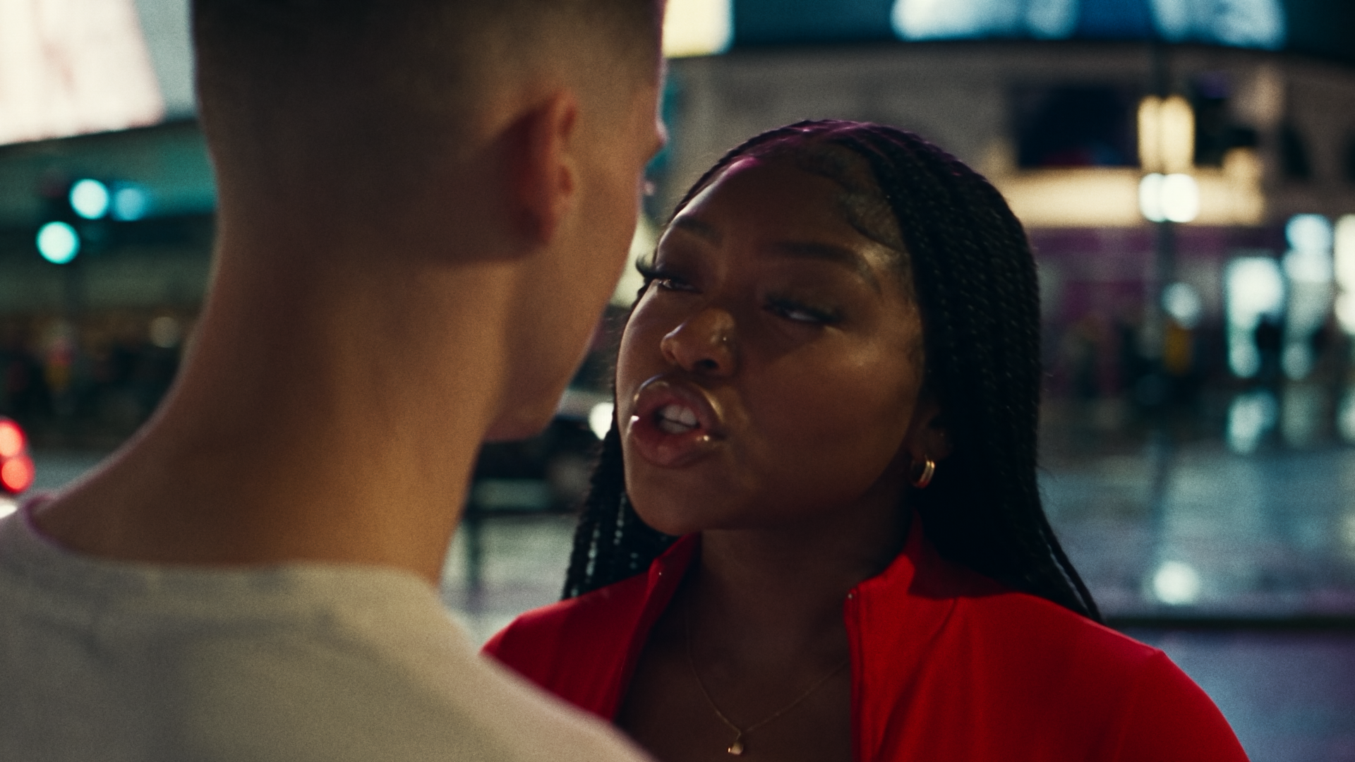 She smacks him hard!